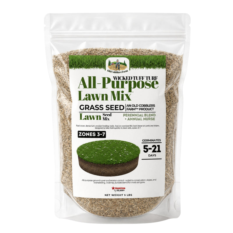 Wicked Tuff Turf All Purpose Lawn Mix Seed - VT Conservation Mix - Old Cobblers Farm