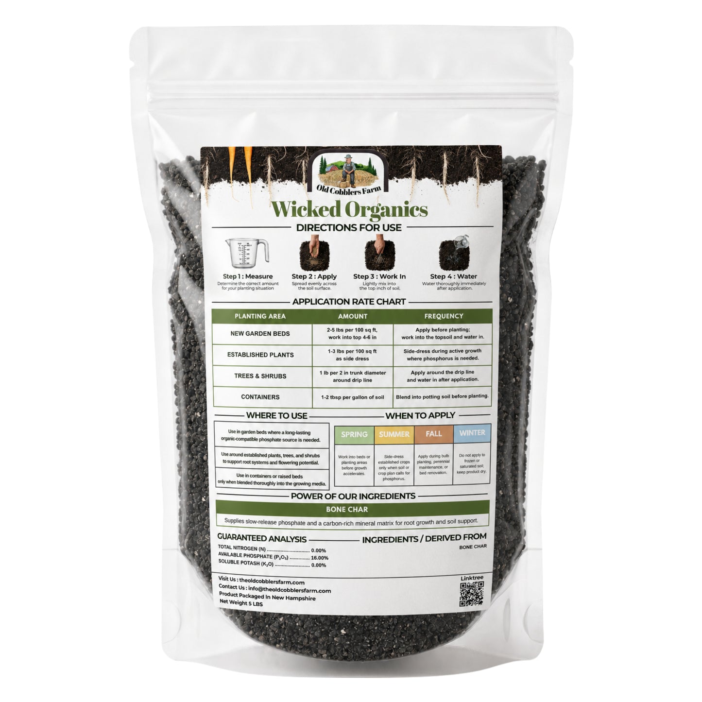 Wicked Organics Bone Char Fertilizer