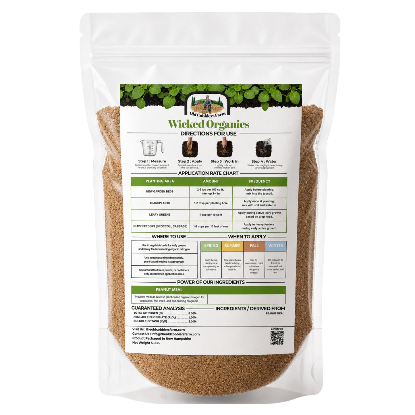Wicked Organics Peanut Meal (Org.) 8-1-2 Fertilizer