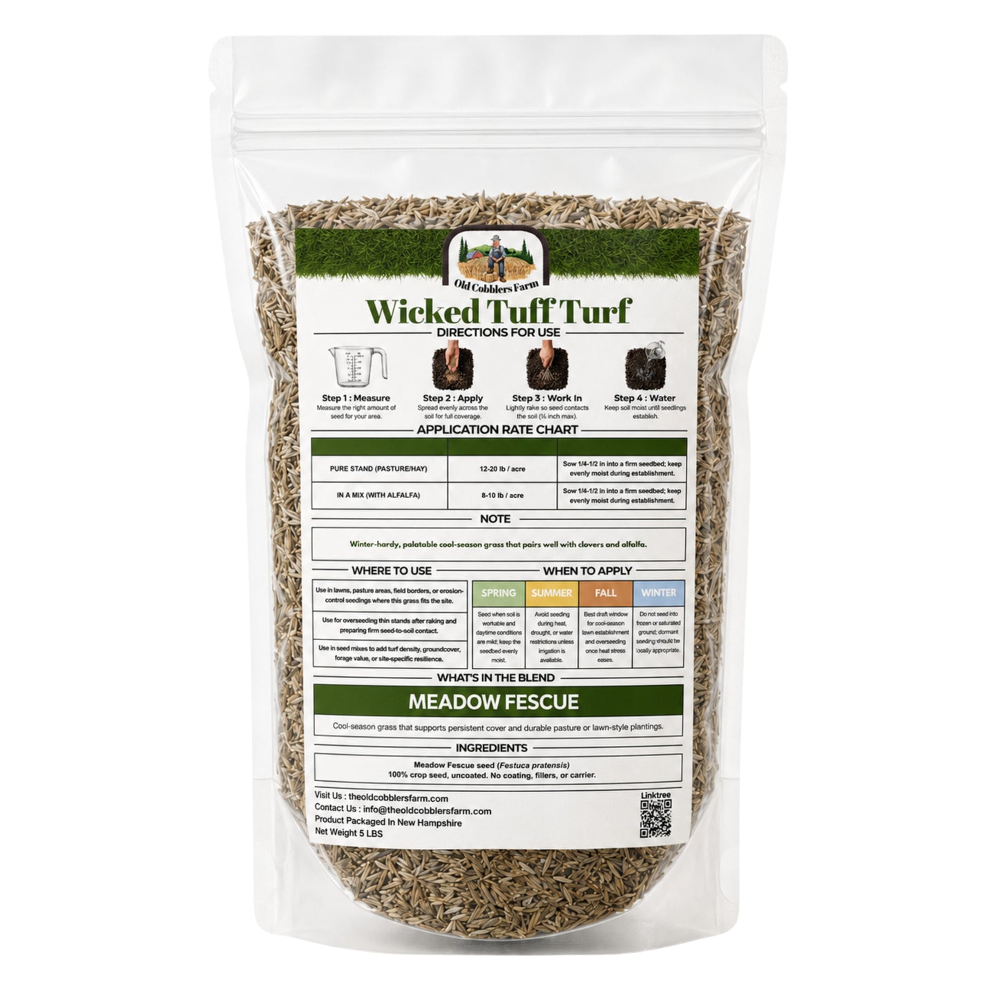 Wicked Tuff Turf Meadow Fescue Seed
