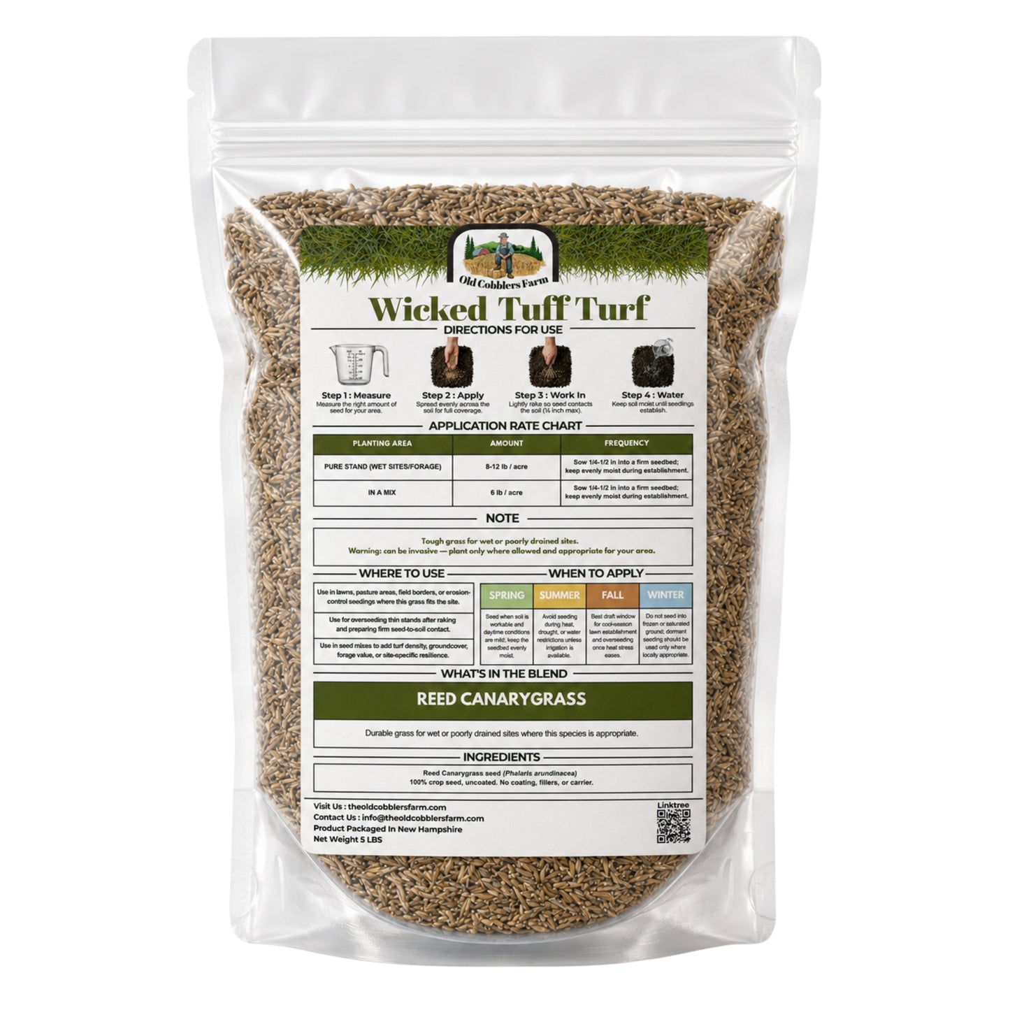 Wicked Tuff Turf Reed Canarygrass Seed