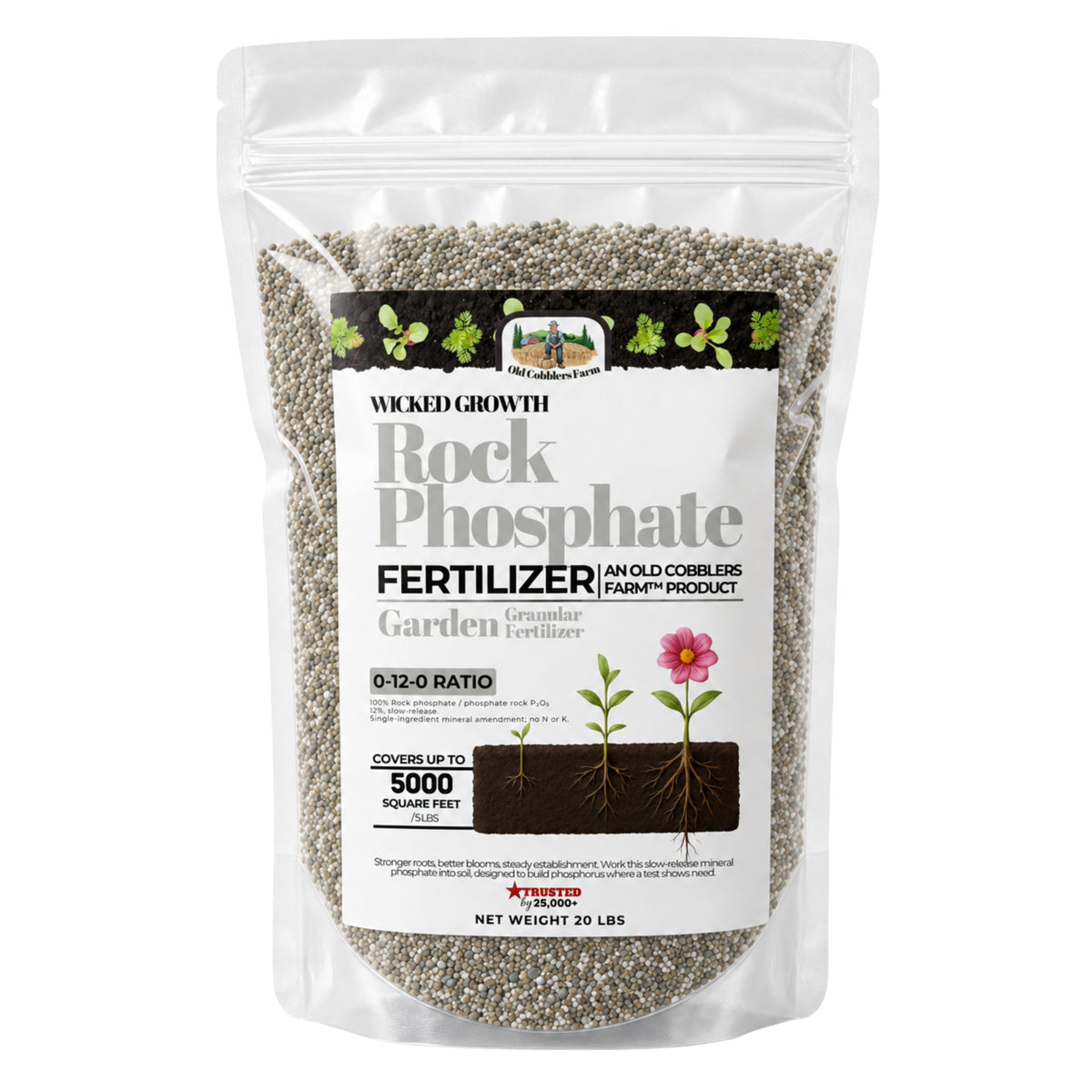 Wicked Organics 0-12-0 Rock Phosphate Fertilizer