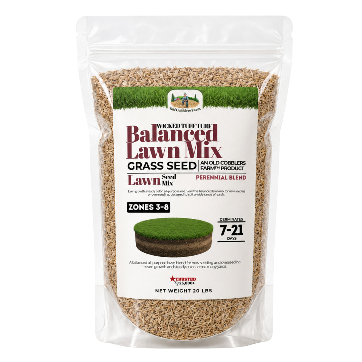 Wicked Tuff Turf Balance Lawn Mix Seed - Green Mountain Special