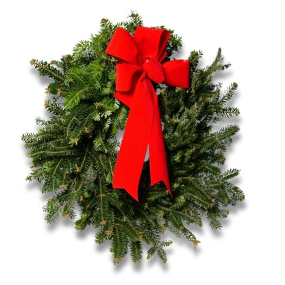 Premium 18” Fresh-Cut Holiday Wreath – Handmade in New Hampshire