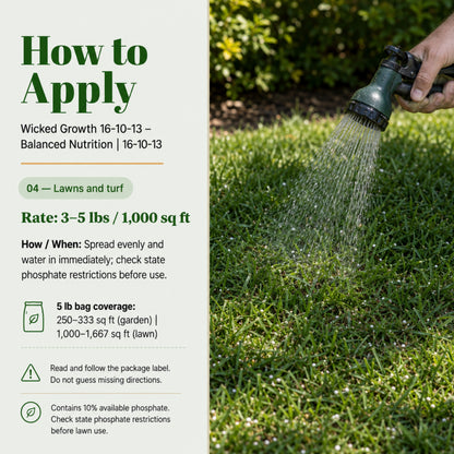 Wicked Growth 16-10-13 – Balanced Nutrition Fertilizer