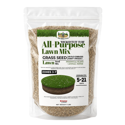 Wicked Tuff Turf All Purpose Lawn Mix Seed - VT Conservation Mix - Old Cobblers Farm
