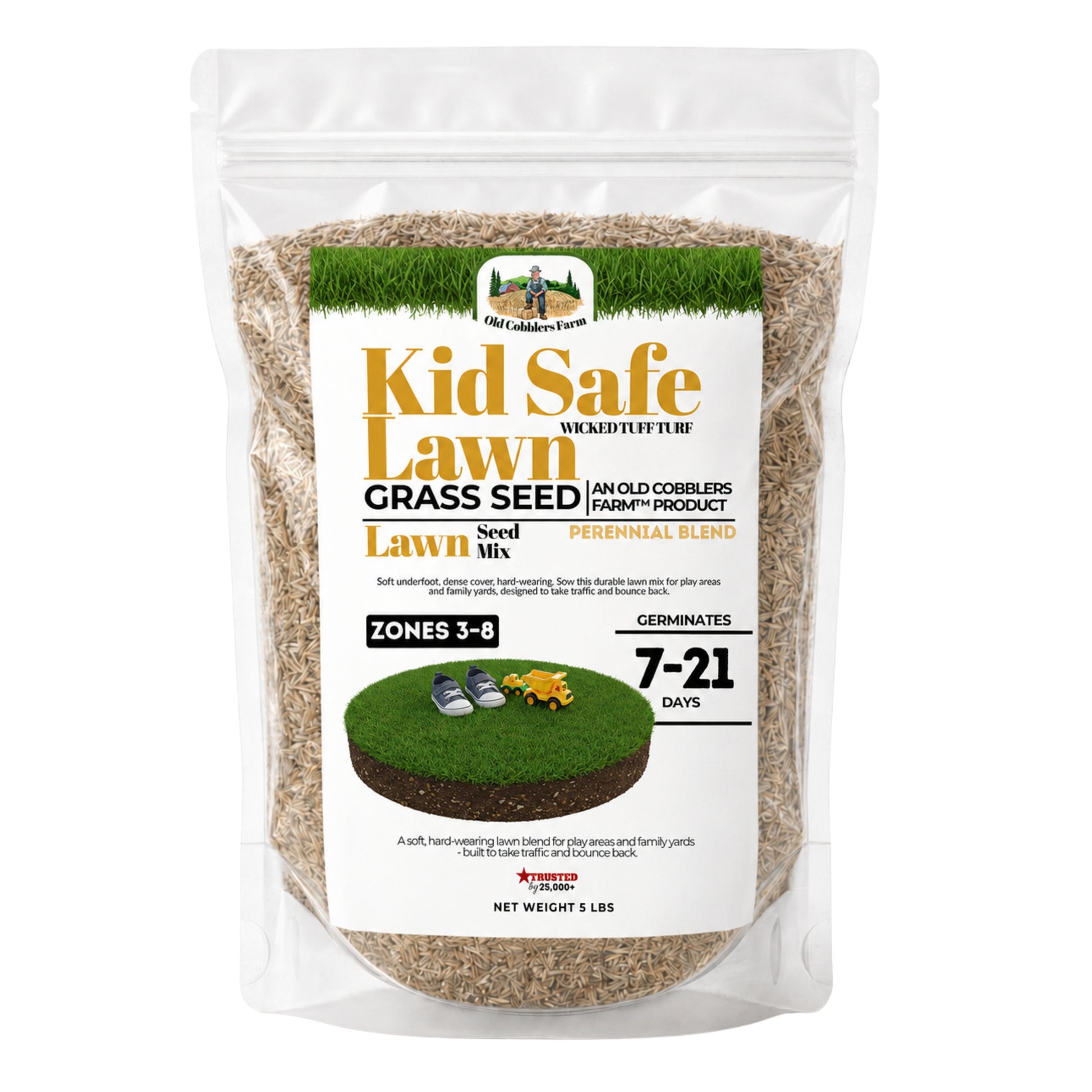 Wicked Tuff Turf Kid Safe Lawn Seed - Old Cobblers Farm