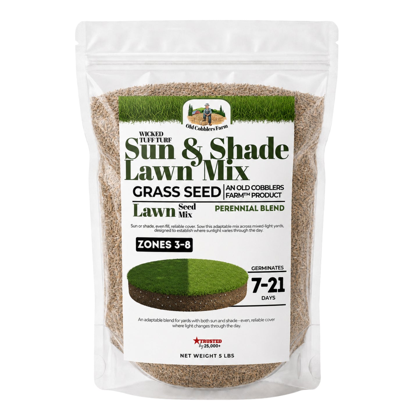 Wicked Tuff Turf Sun & Shade Grass Seed Mix - Old Cobblers Farm