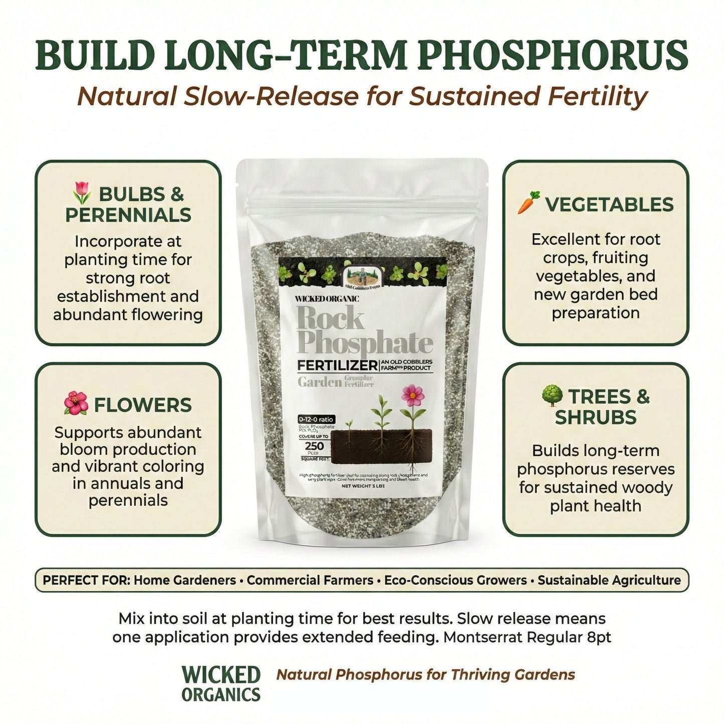 Wicked Organic 0-12-0 Rock Phosphate Fertilizer