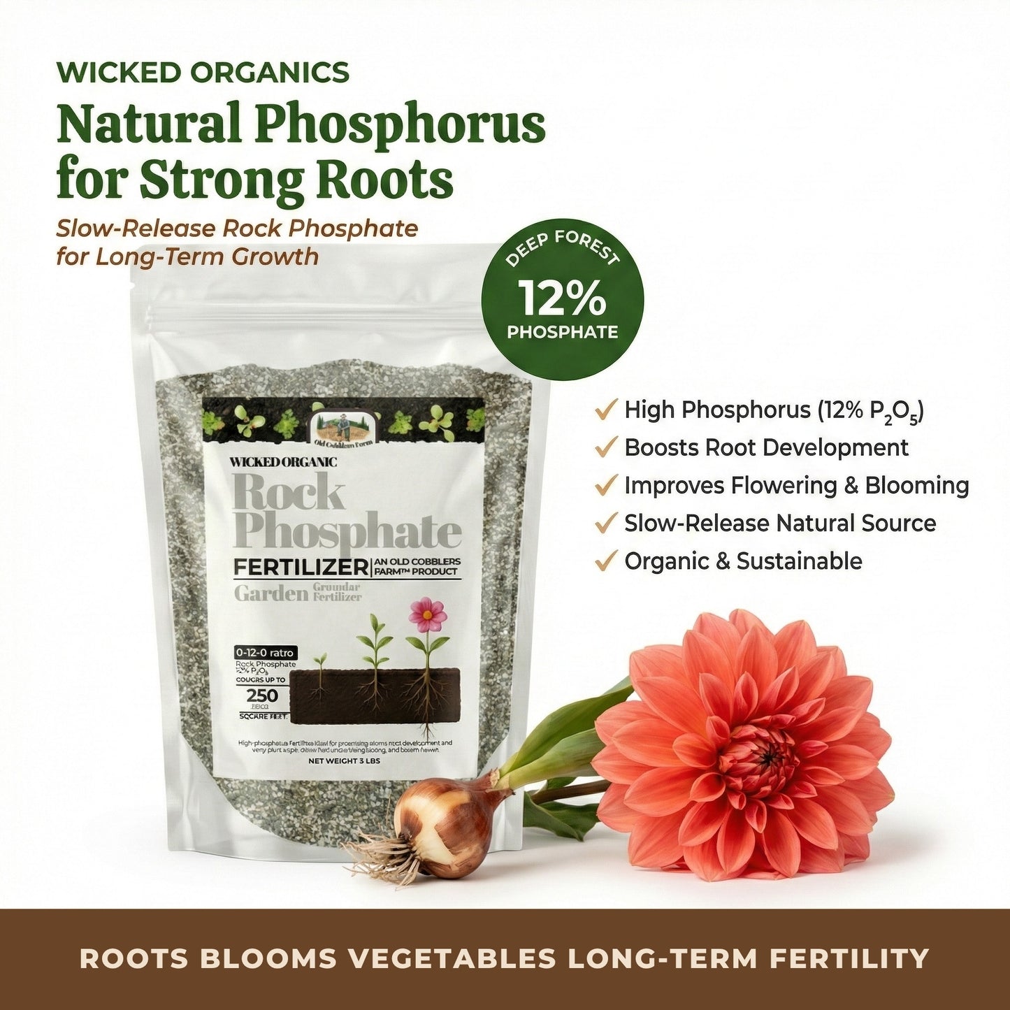 Wicked Organic 0-12-0 Rock Phosphate Fertilizer