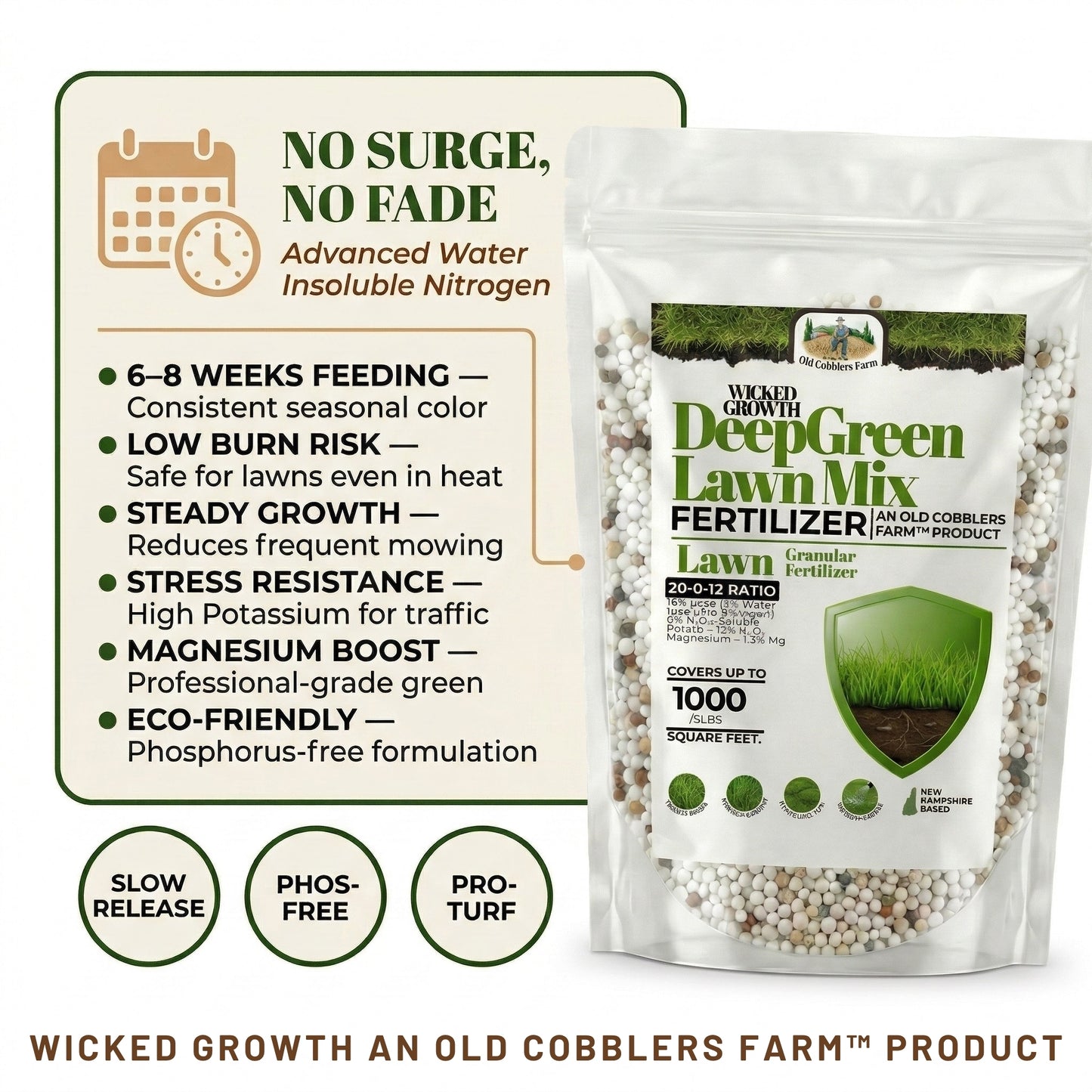 Wicked Growth Deep Green Lawn Mix 20-0-12 Fertilizer