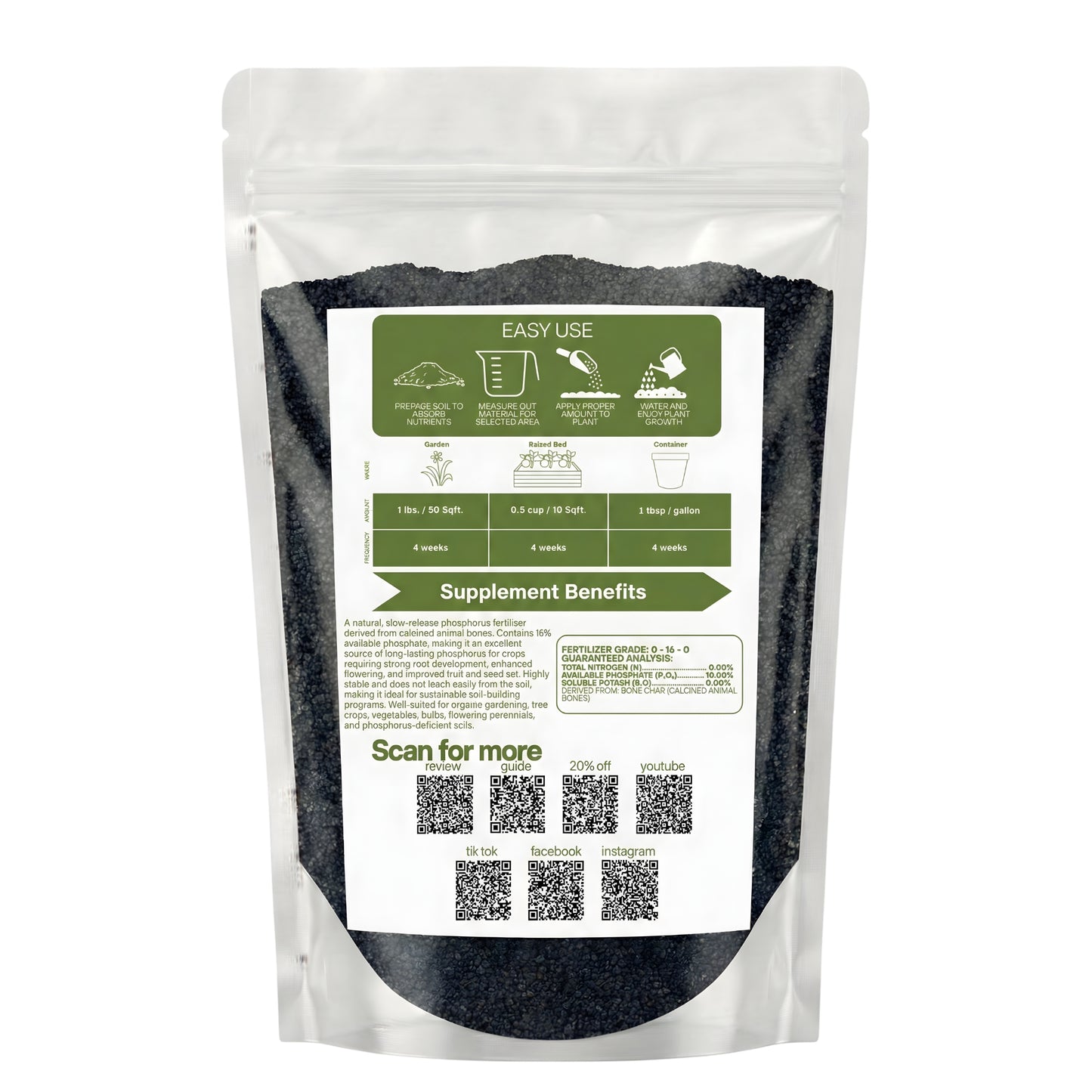 Wicked Organics Bone Char Fertilizer