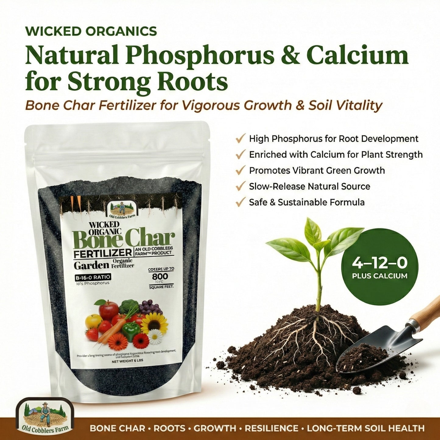 Wicked Organics Bone Char Fertilizer