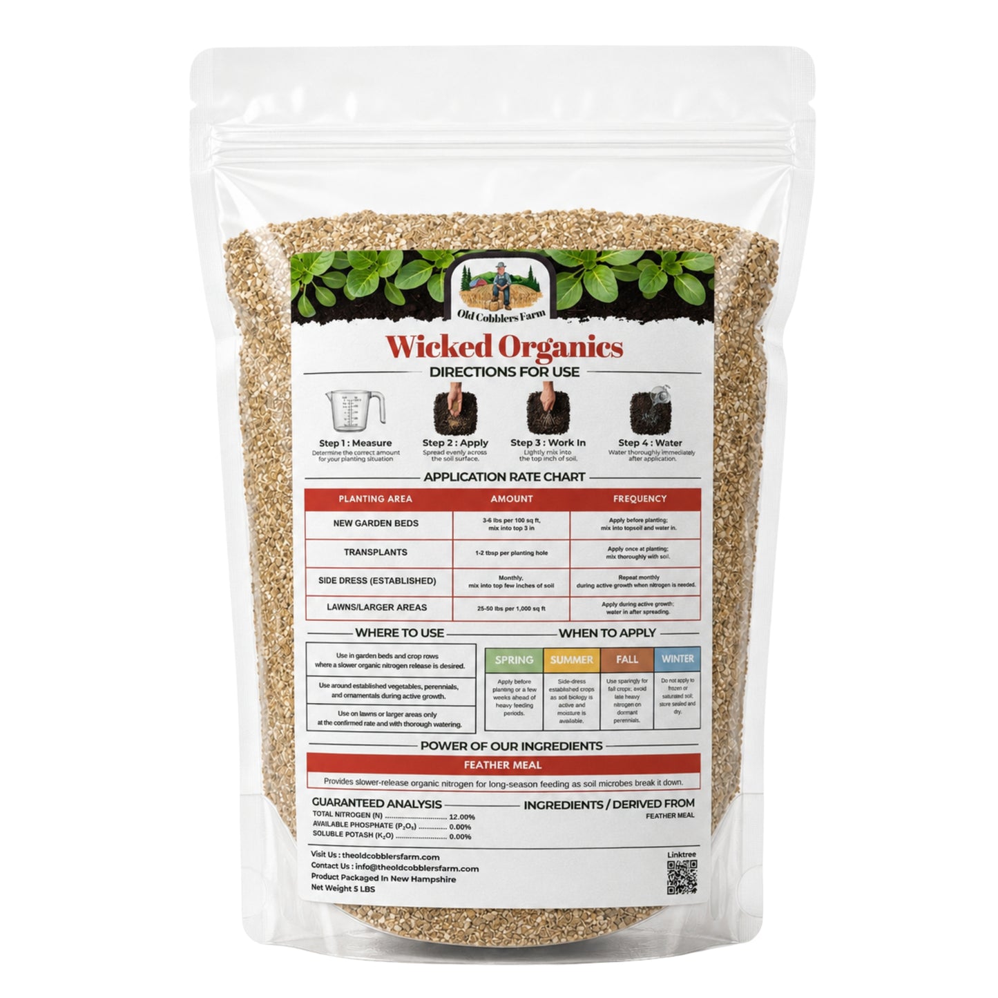 Wicked Organics Feather Meal Fertilizer