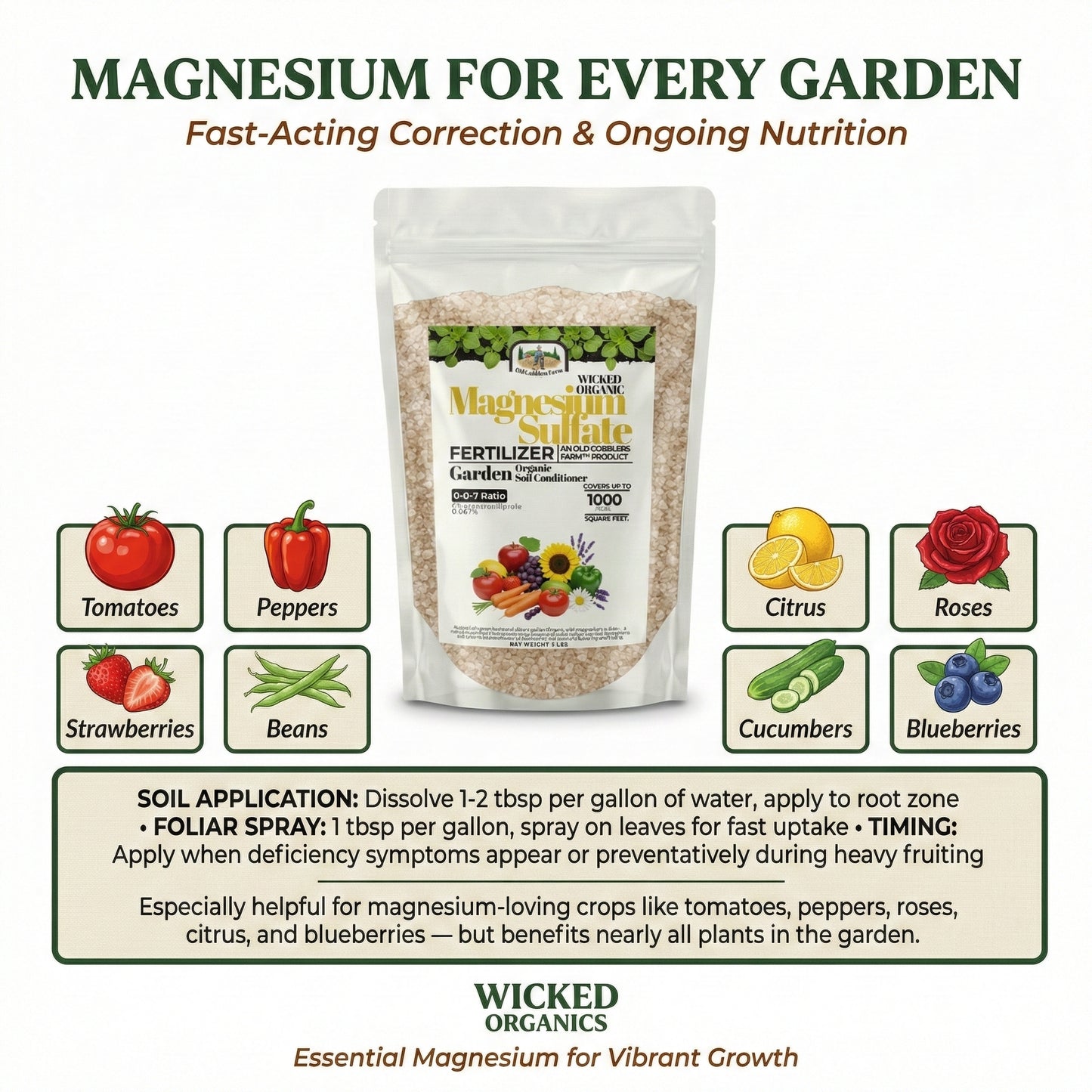 Wicked Organics Magnesium Sulfate Fertilizer