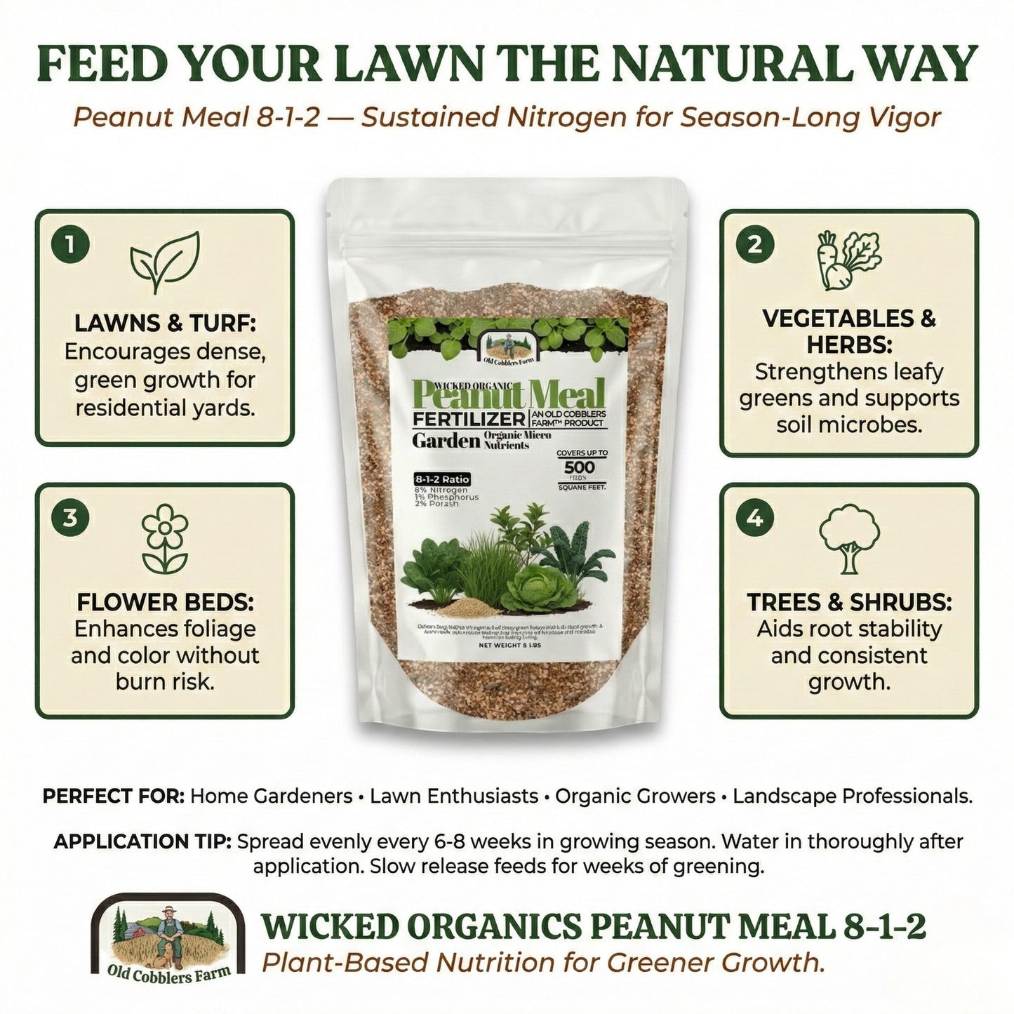 Wicked Organics Peanut Meal (Org.) 8-1-2 Fertilizer