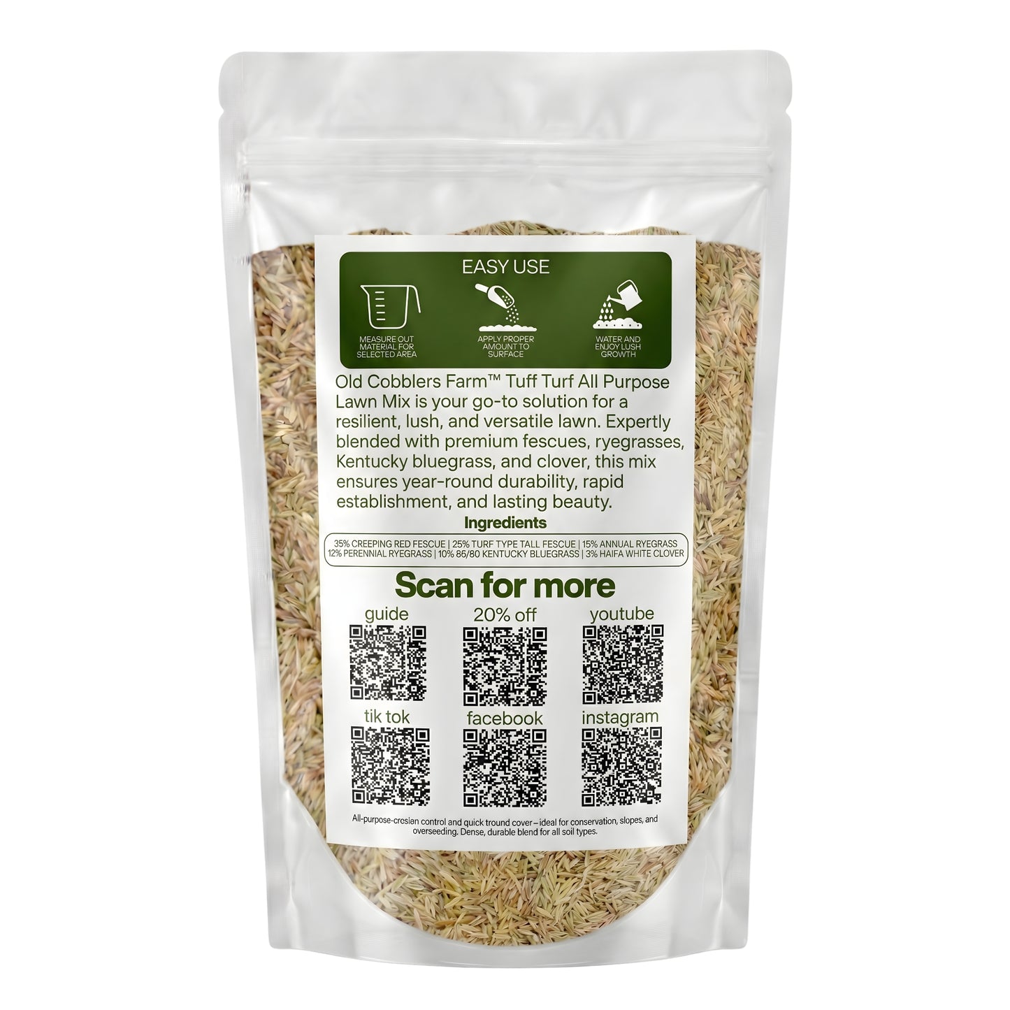 Wicked Tuff Turf All Purpose Lawn Mix Seed - VT Conservation Mix
