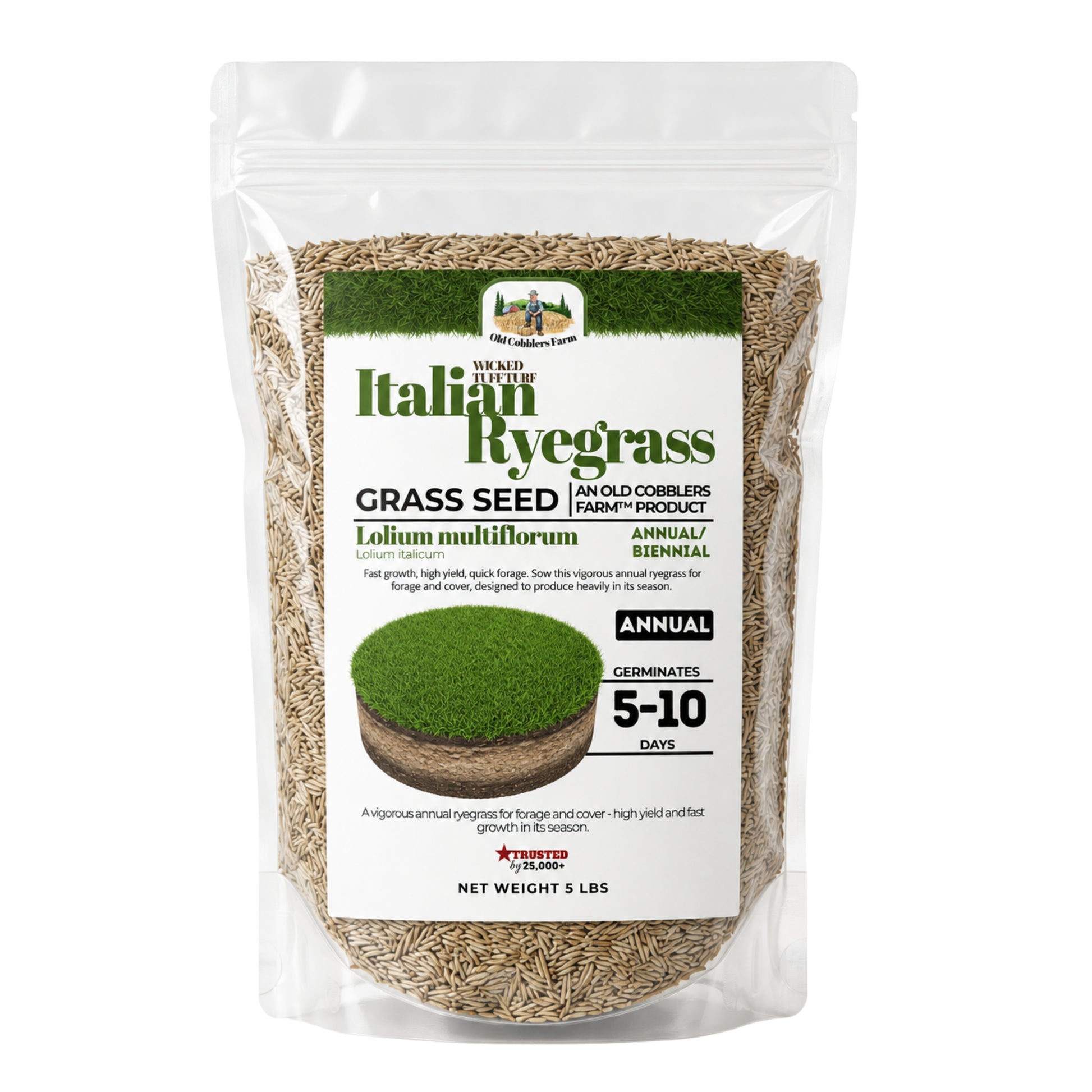 Wicked Tuff Turf Italian Ryegrass Seed - Old Cobblers Farm