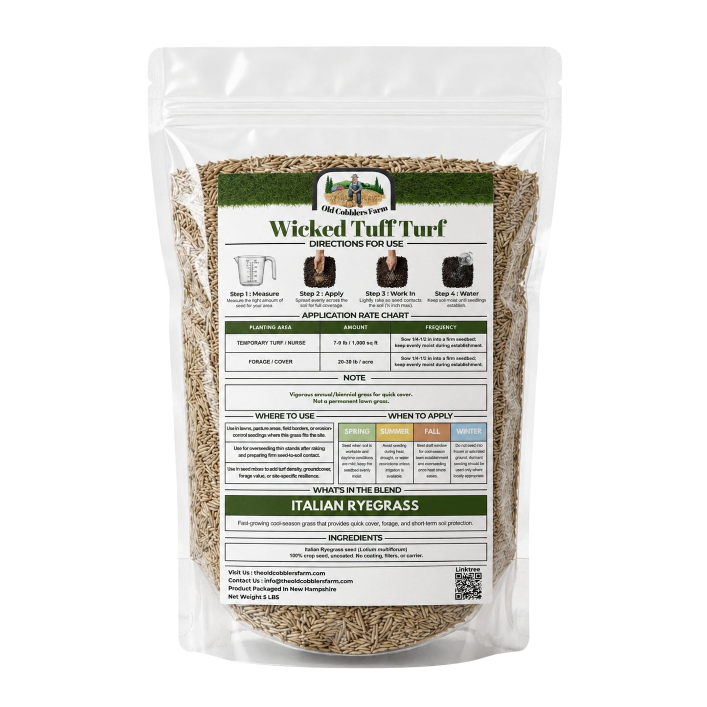 Wicked Tuff Turf Italian Ryegrass Seed