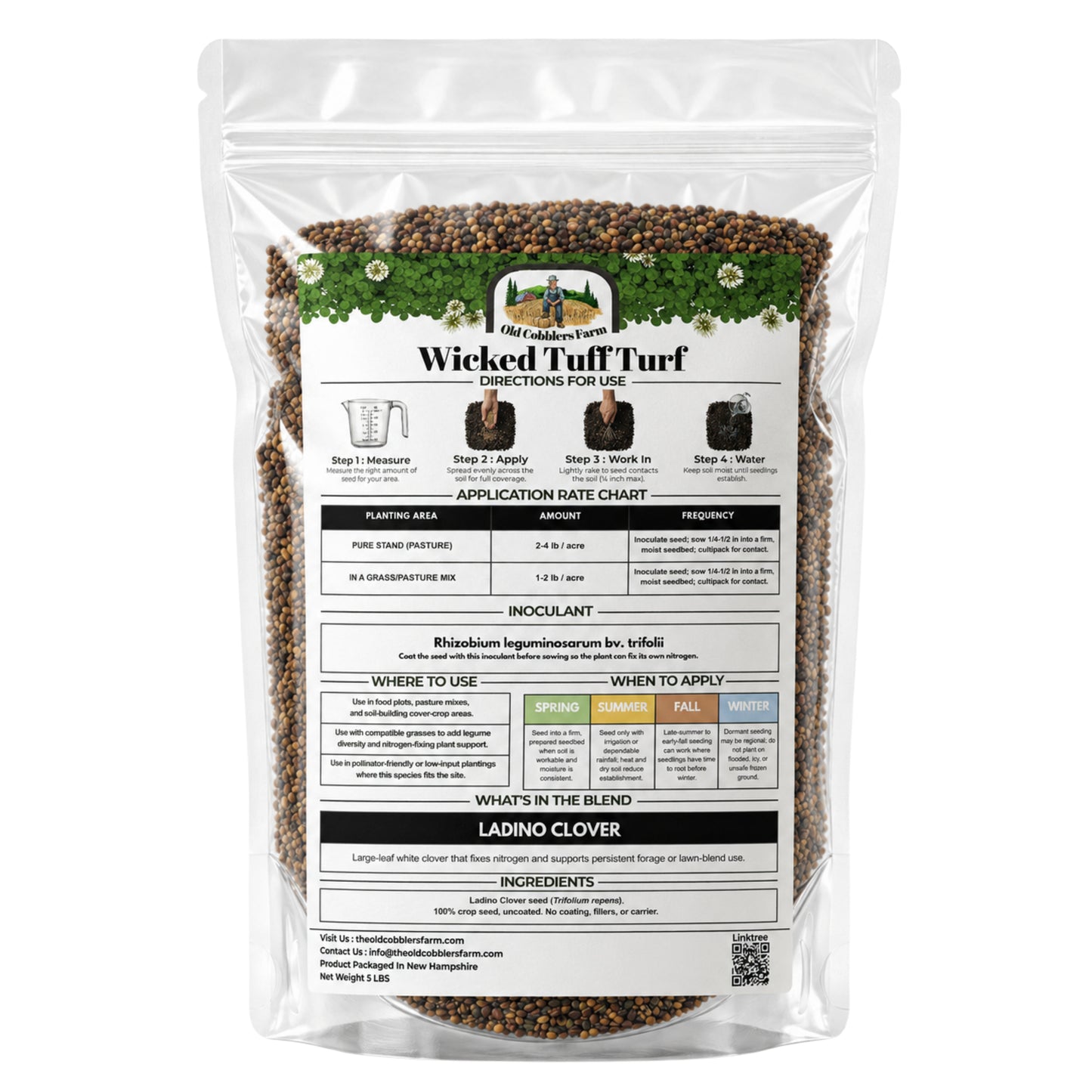 Wicked Tuff Turf Ladino Clover Seed