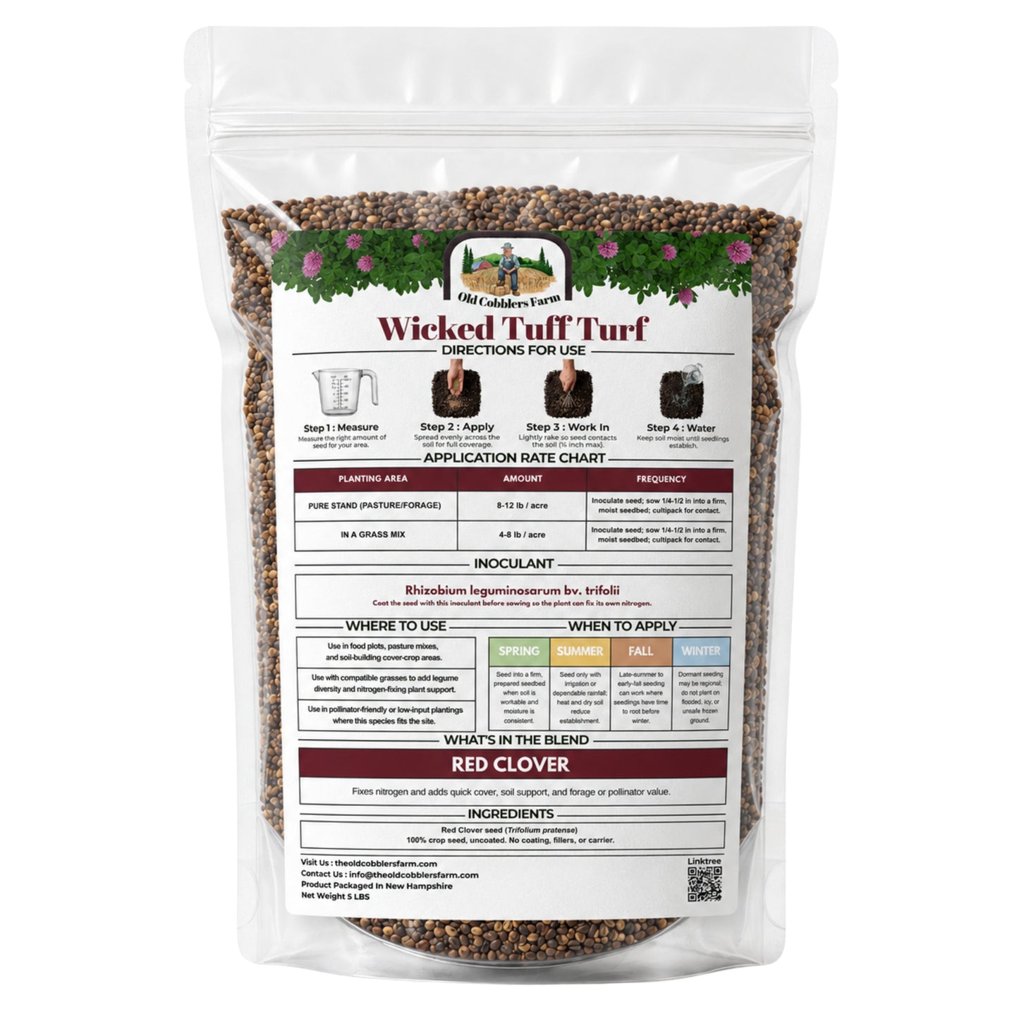 Wicked Tuff Turf Red Clover Seed