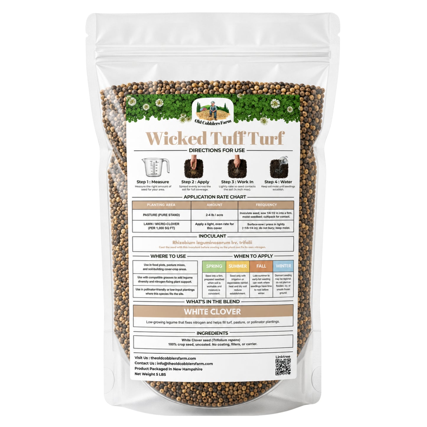 Wicked Tuff Turf White Clover Seed