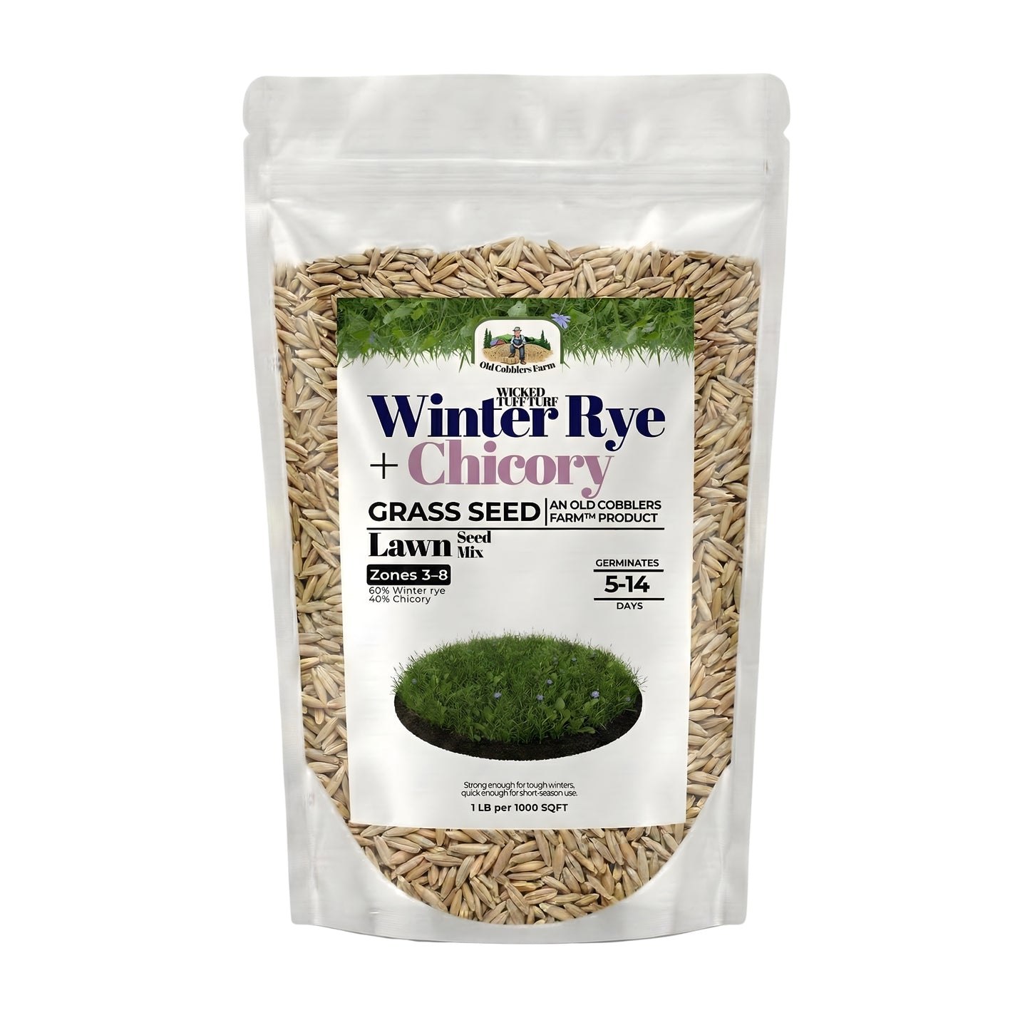 Wicked Tuff Turf Winter Rye + Chicory Seed Mix